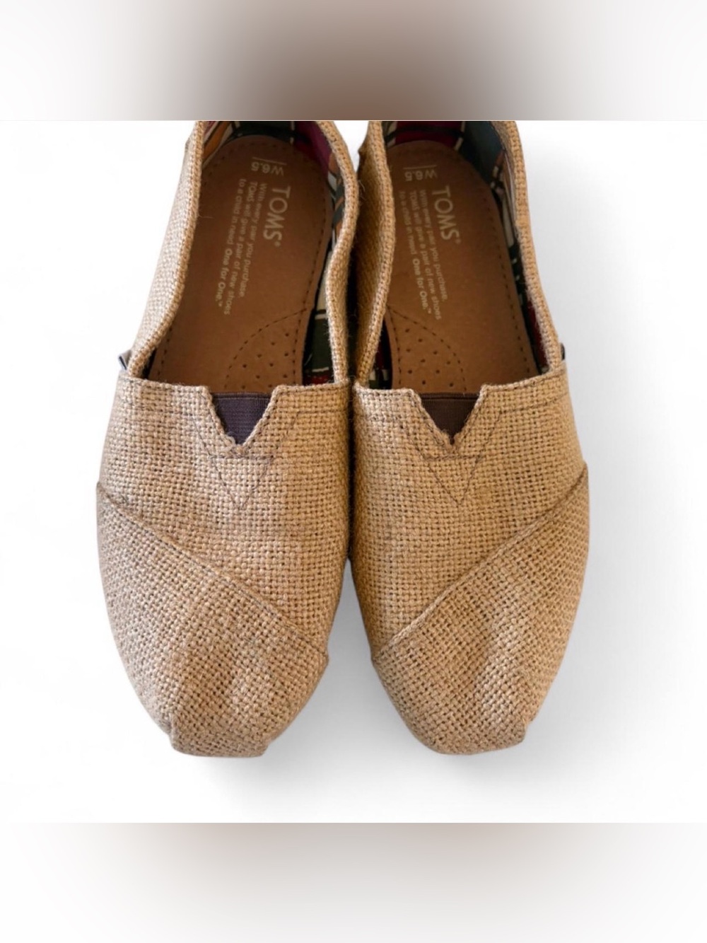 Toms Women's Tan Burlap Slip-On Flats